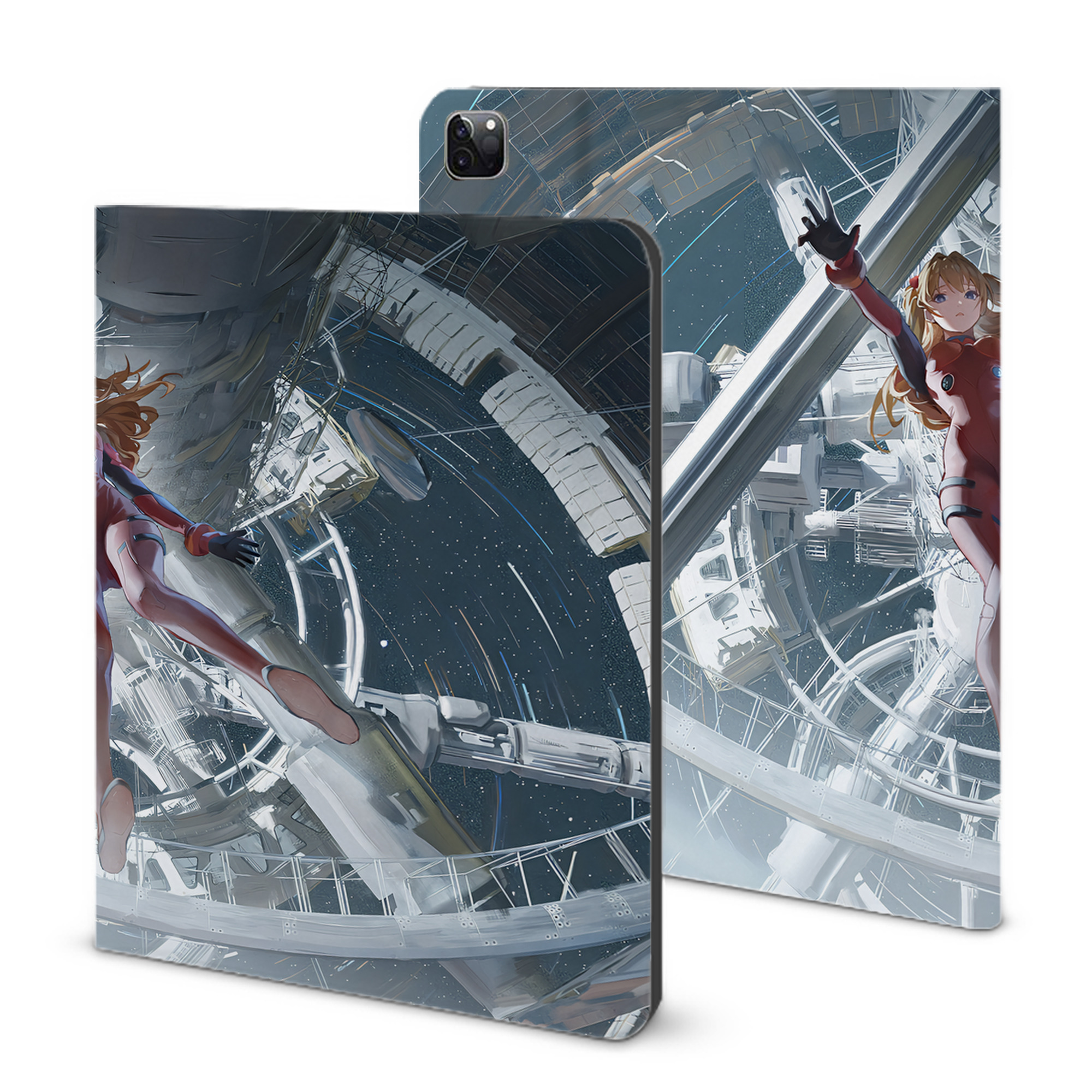 （画像用） EVA 新世紀エヴァンゲリオン IPad ケース ブック型 PUレザー TPU 耐衝撃 軽量 薄型 ペン収納なし 全面保護 IPad 各モデル対応